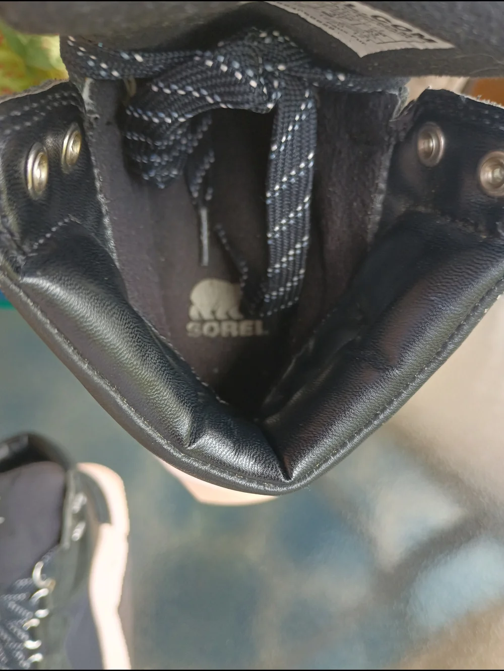 Sorel Kinetic RNEGD Conquest Waterproof Boots Black/Sea Salt Sz 6 Winter Sporty